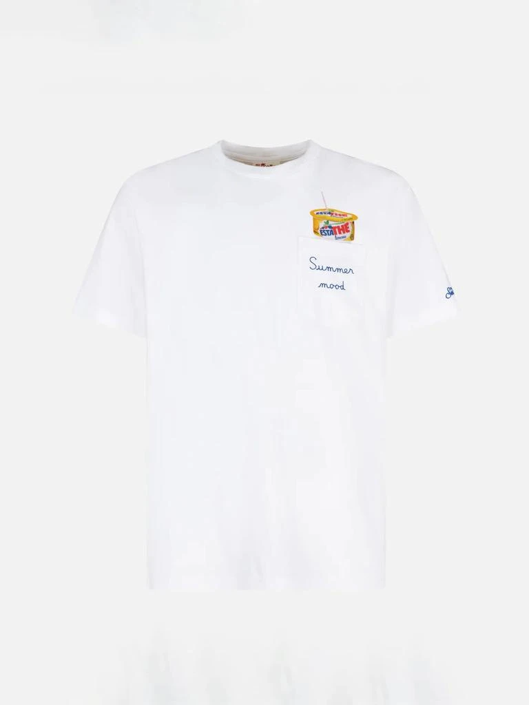 Mc2 Saint Barth Man Cotton T-shirt With Estathé Print | Estathe® Special Edition 2