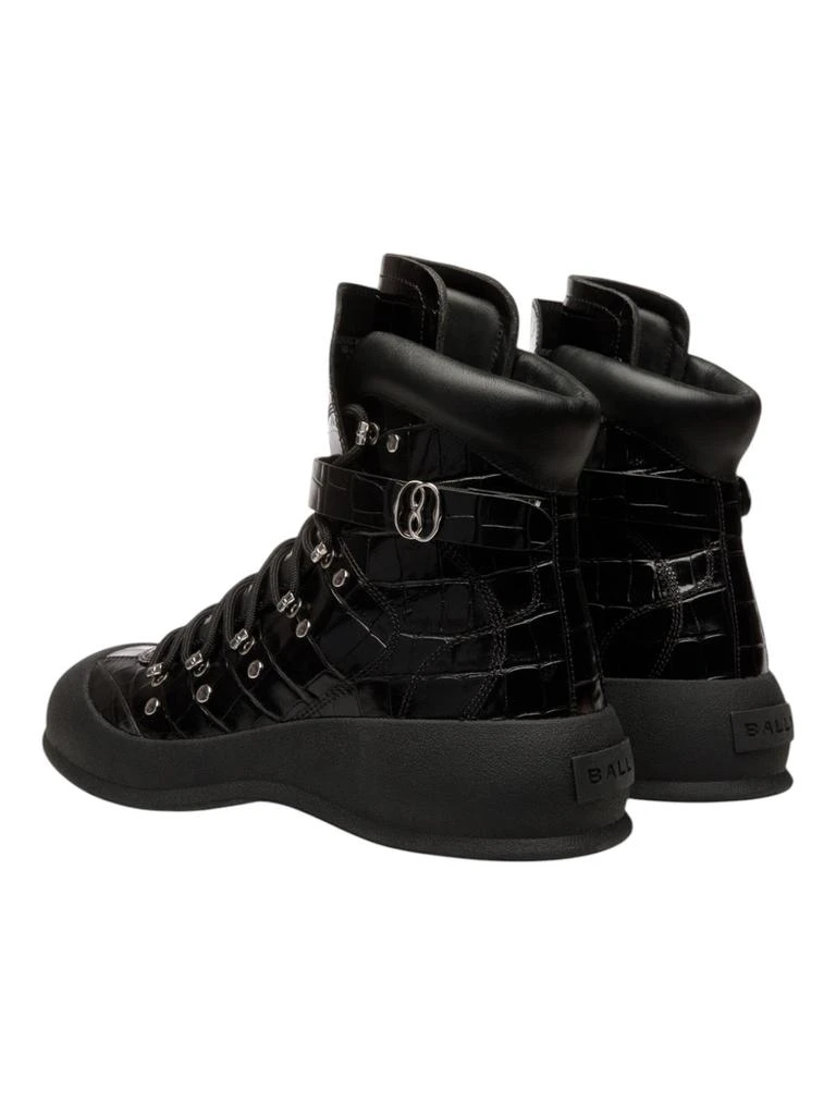 Bally Clyff 6304656 Men's Black Crocodile Embossed Leather Boots 4