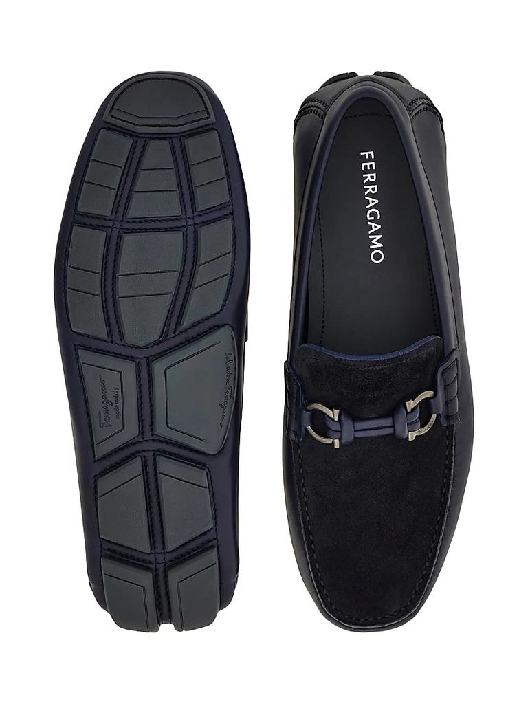 Salvatore Ferragamo Almeria Leather
Suede Driving Loafers 4