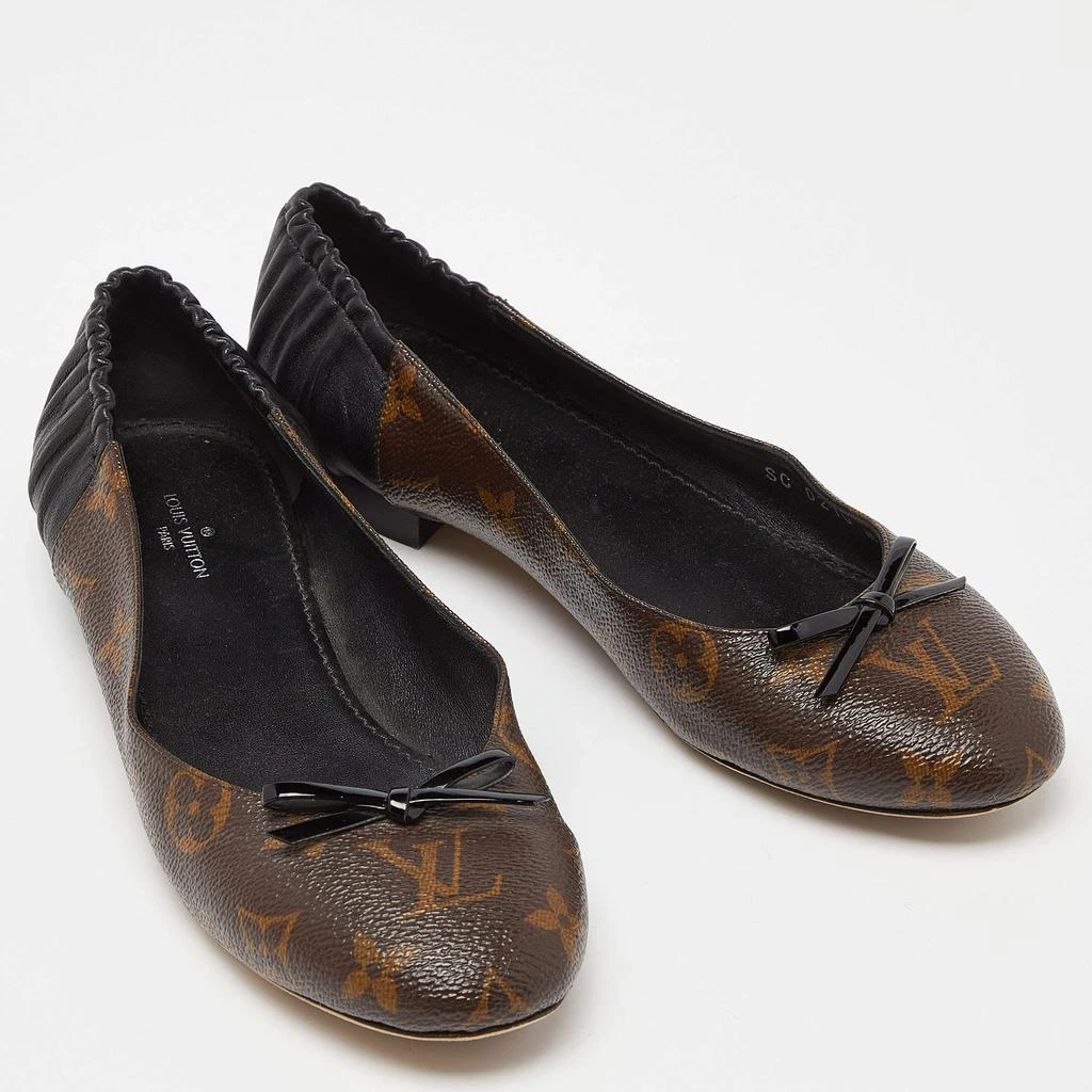 Louis Vuitton Louis Vuitton Brown Leather and Monogram Canvas Joy Ballet Flats Size 36 4