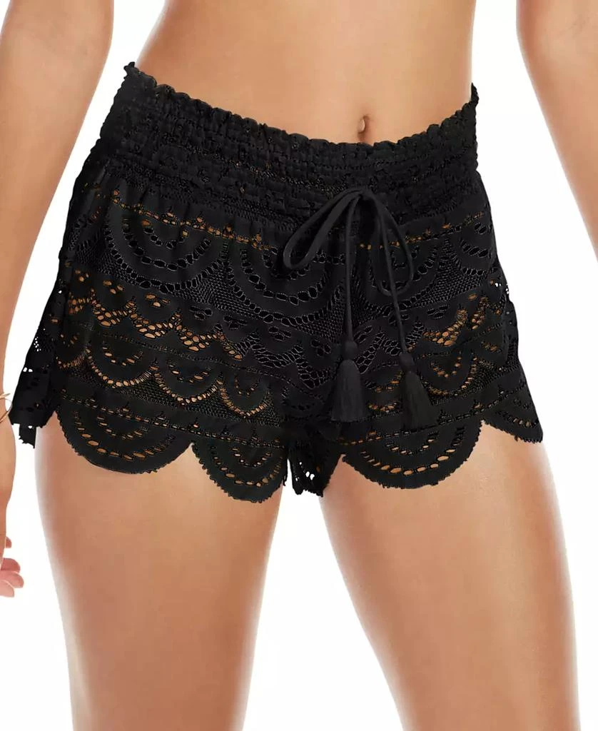 Miken Juniors' 2.5" Scalloped Lace Cover-Up Shorts, Created for Macy's 1