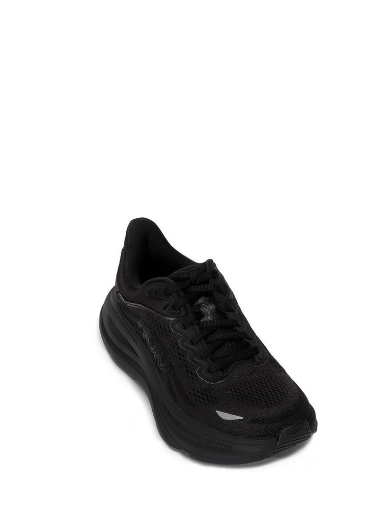 Hoka One One Streamlined Black Running Shoe With Textured Mesh Upper