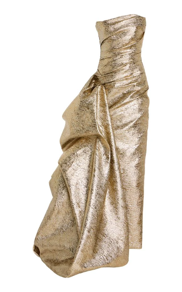 marmar halim gold dress Single-Shoulder Sash Silk Gown Gray / 40 main image 1