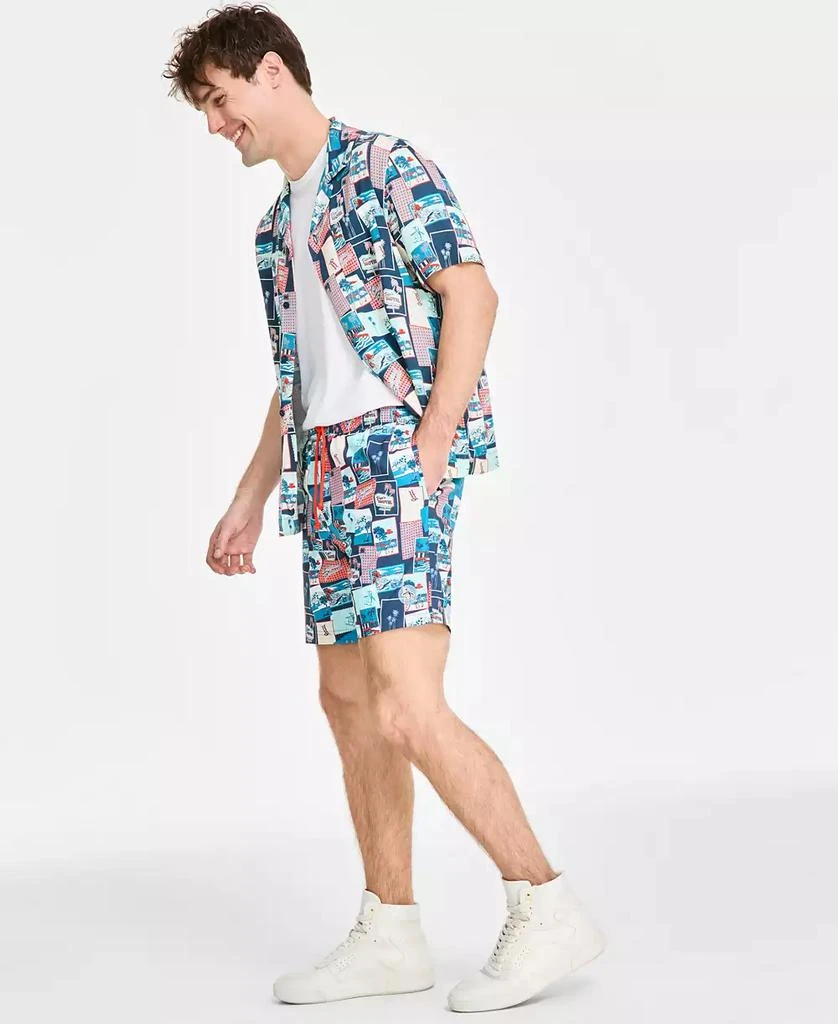 Original Penguin Men
s Slim-Fit Stretch Tropical-Print 7" Swim Trunks 4