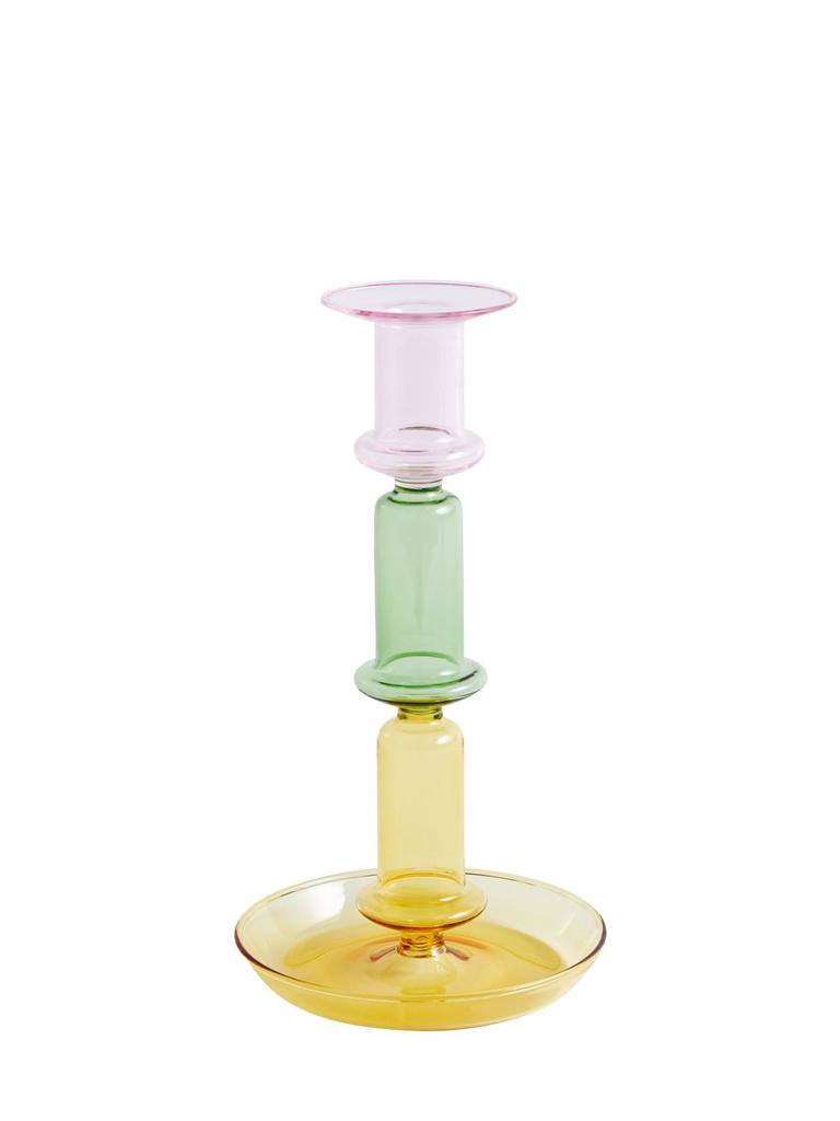 HAY Flare Tall Rainbow Glass Candlestick