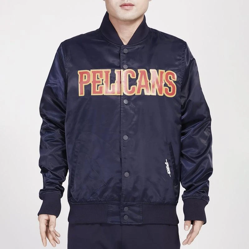 Pro Standard Pro Standard Pelicans Big Logo Satin Jacket - Men's 1