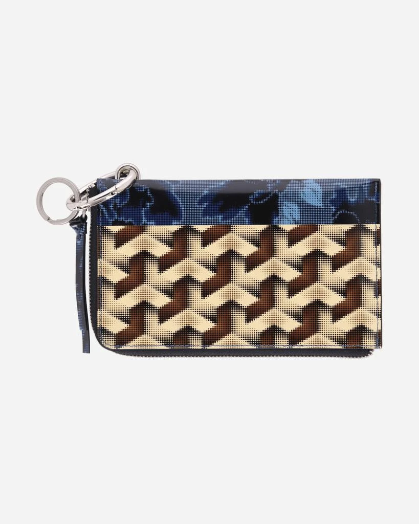 Dries Van Noten Printed Leather Pouch Blue Blue - Backpacks 