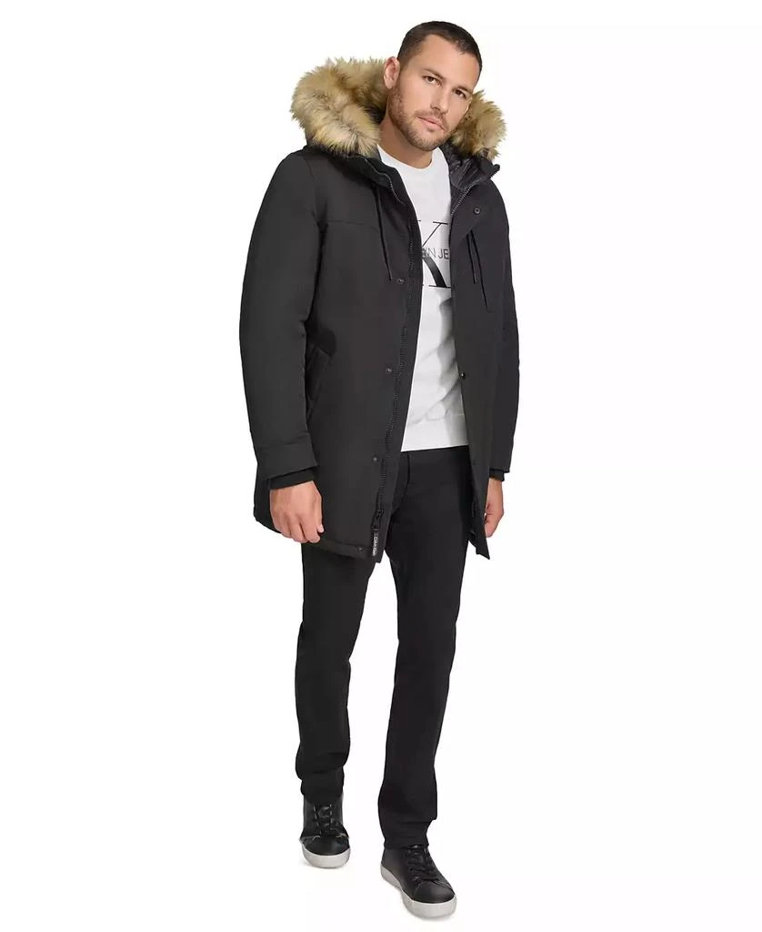Calvin Klein Men's Long Parka with Faux-Fur Lined Hood 8