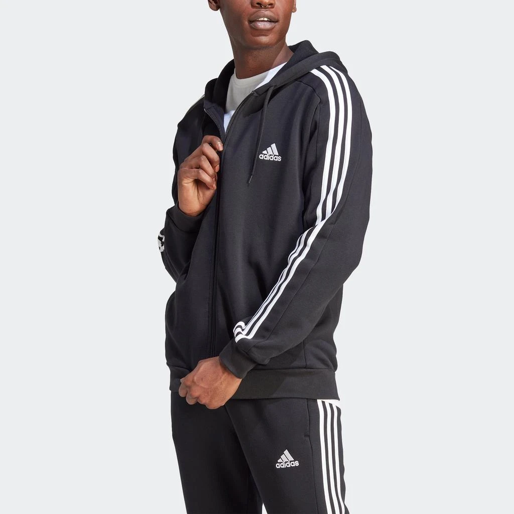 Adidas Men's  Essentials Fleece 3-Stripes Full-Zip Hoodie 6