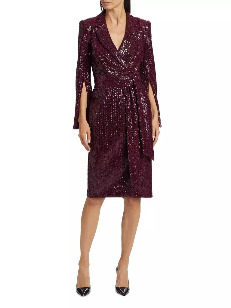 Badgley Mischka Sequined Blazer Sheath Dress 3