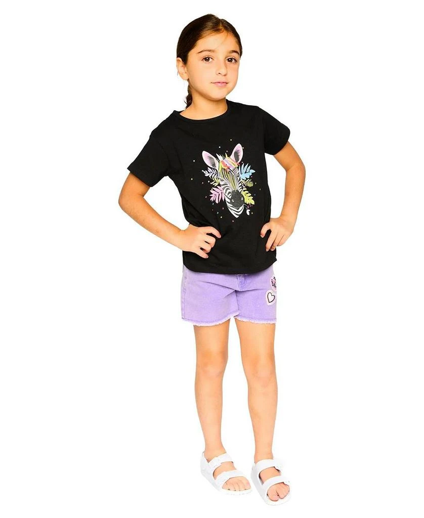 Deux par Deux Girls
 Heart Embroidery Denim Shorts - Little Kid 3