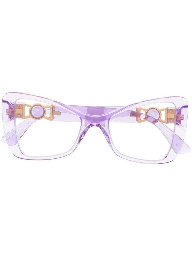 Versace oversized-frame style glasses - women -  -  - Purple