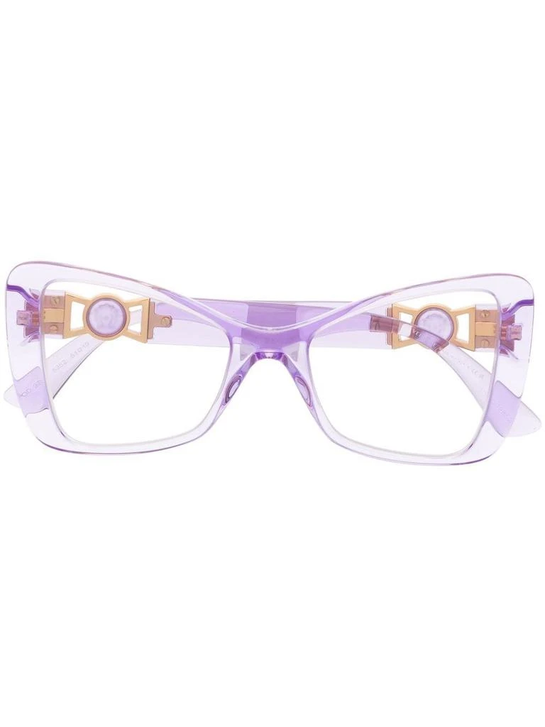 Versace oversized-frame style glasses - women -  -  - Purple 1
