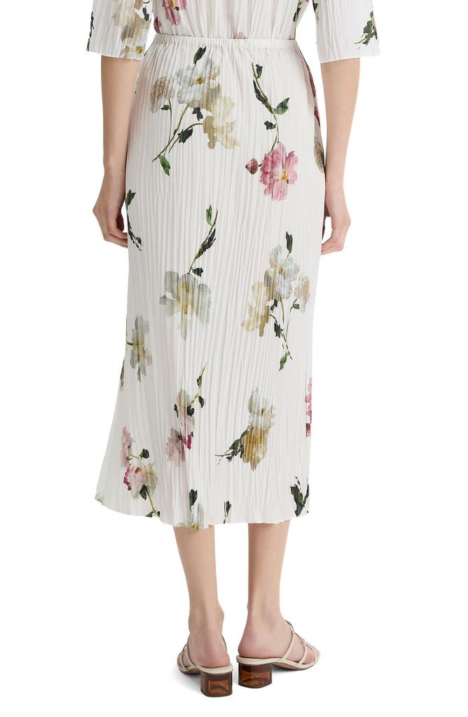Vince Wilted Peony Plissé Drawstring Midi Skirt