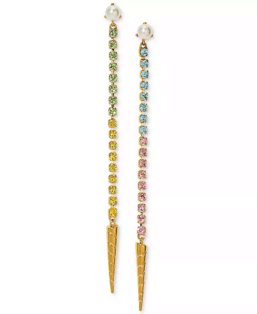 Nadri AJOA by 18k Gold-Plated Crystal 
Imitation Pearl Linear Drop Earrings 1