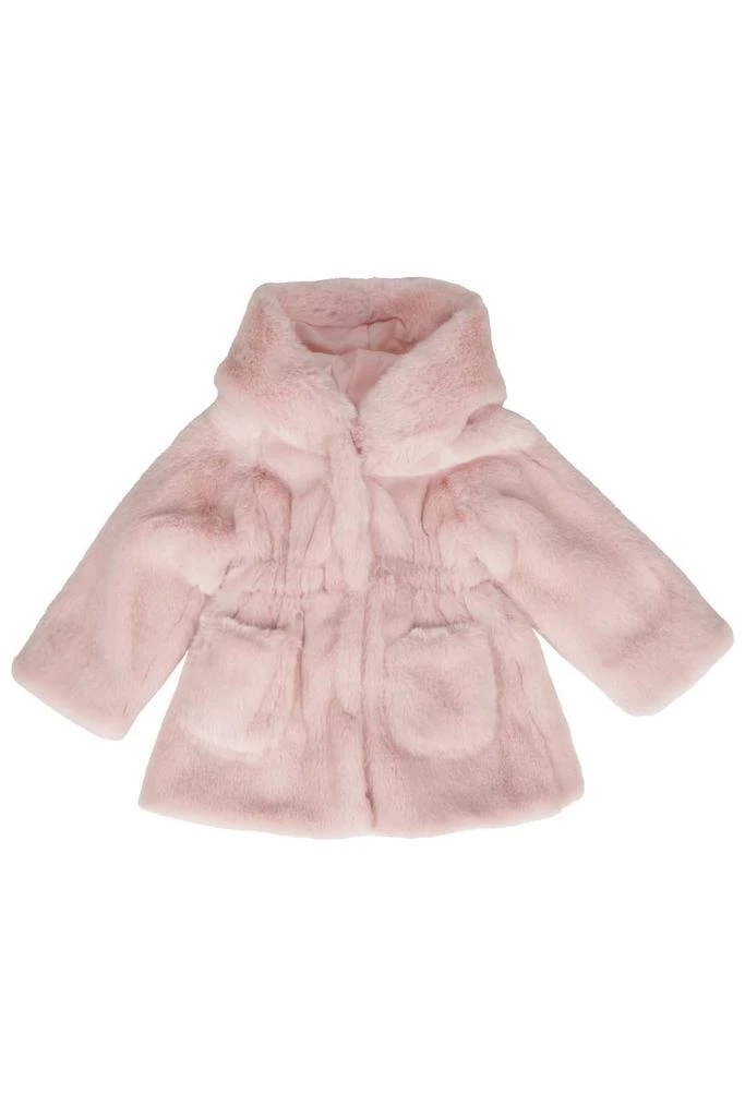 Monnalisa Faux-Fur Long-Sleeved Hooded Coat – On Sale Now with Up