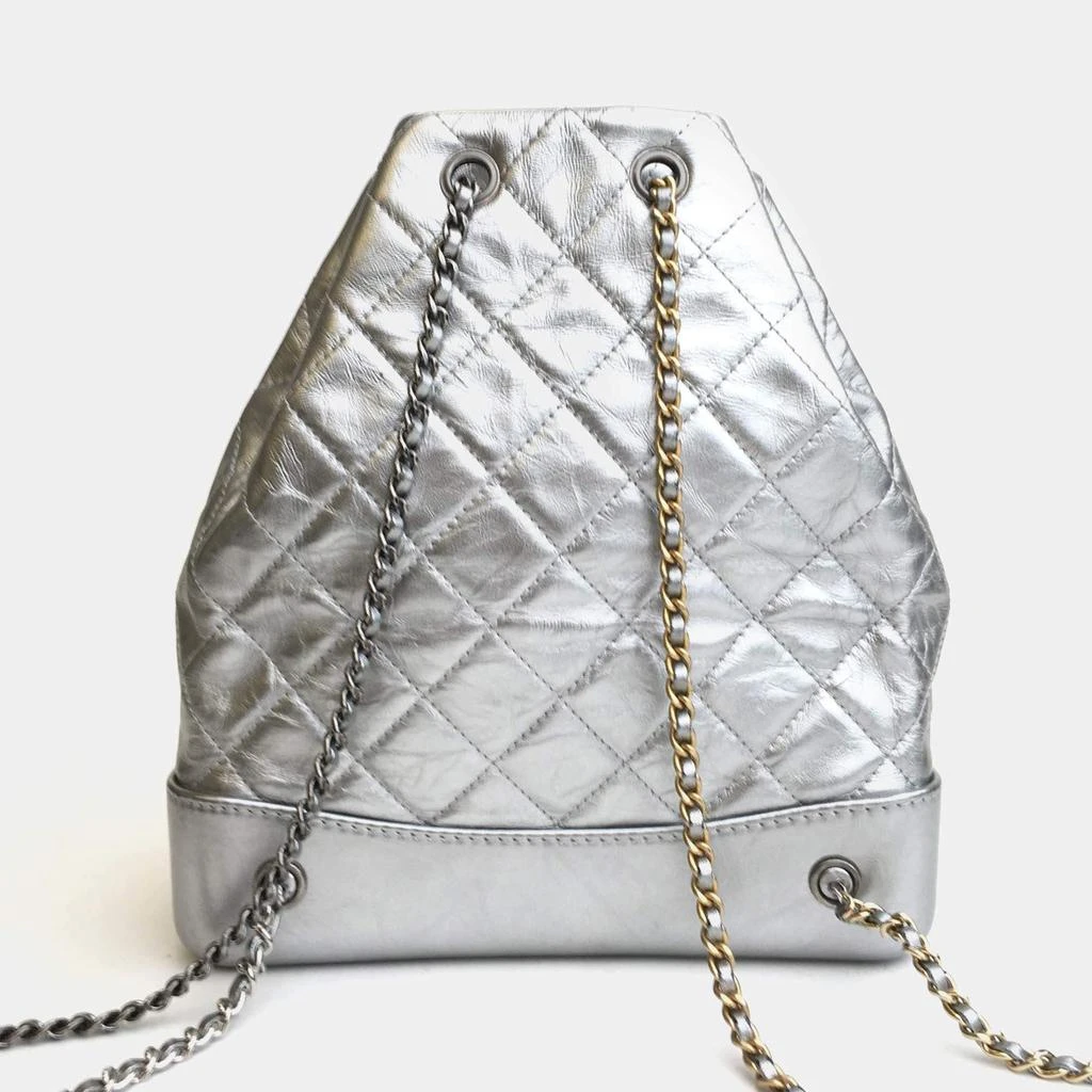 Chanel Chanel Silver Leather Gabrielle Backpacks 4