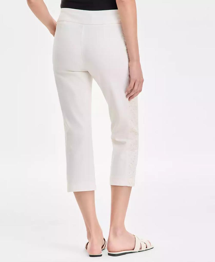 JM Collection Petite Mid-Rise Lace-Trim Pull-On Capri, Exclusively at Macy's