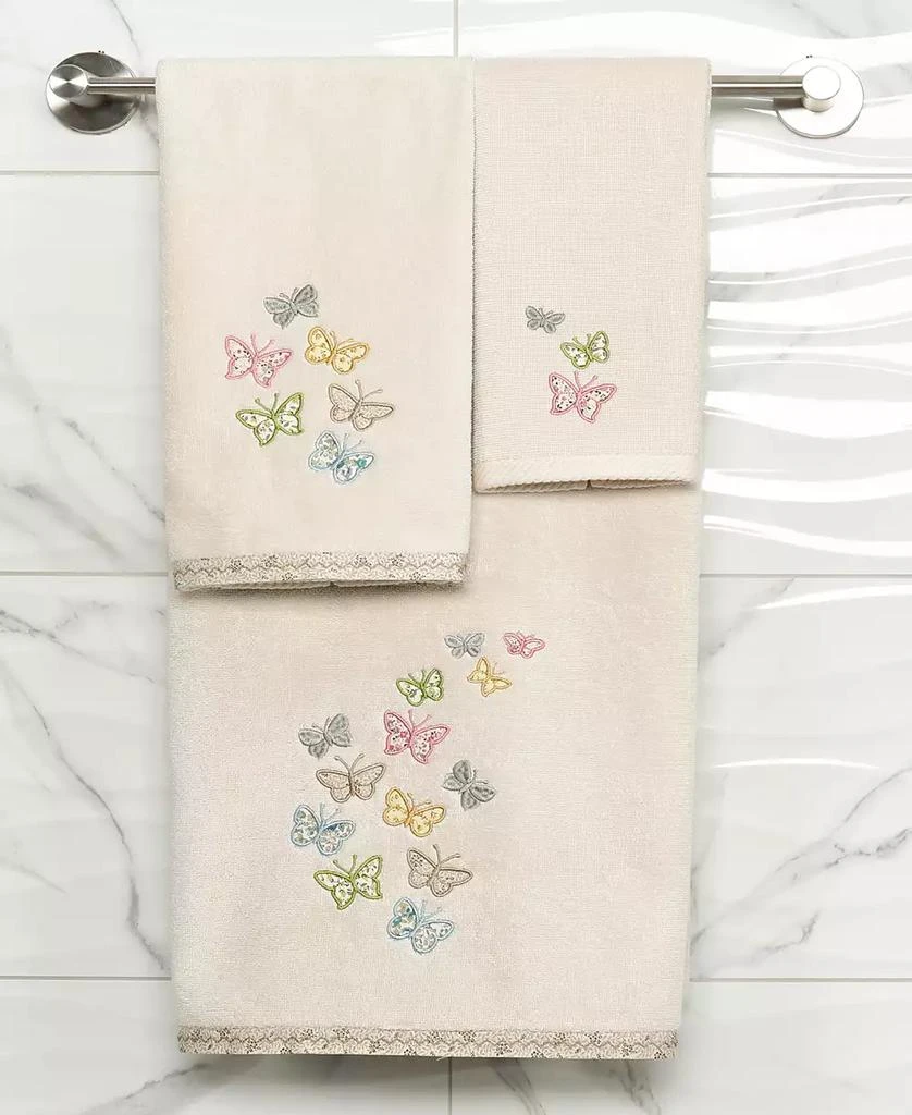 Linum Home Textiles Turkish Cotton Mariposa Embellished 2-Pc. Bath Towel Set 2