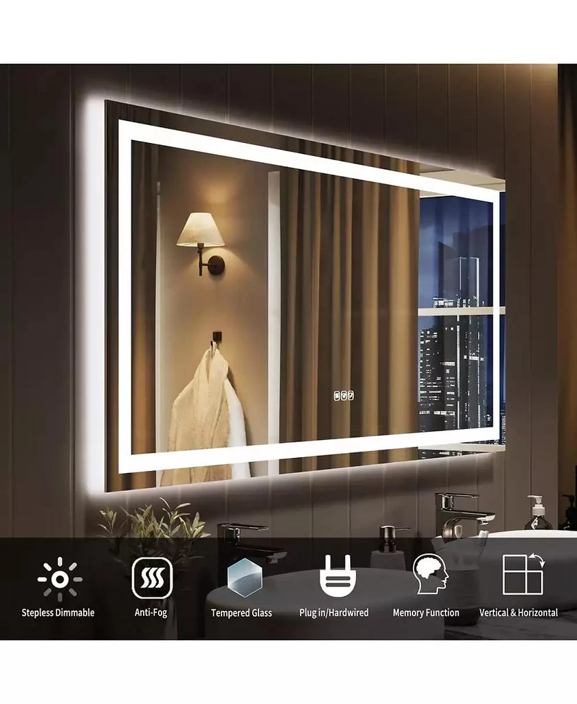 Homfan LED Bathroom Mirror with Lights, Front Lit + Backlit Vanity Mirror for Wall, Dimmable Lighted Bathroom Vanity Mirror, Anti-Fog, Memory Function 4