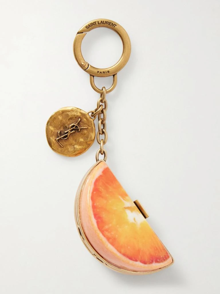 Yves Saint Laurent Orange Gold-tone And Resin Bag Charm