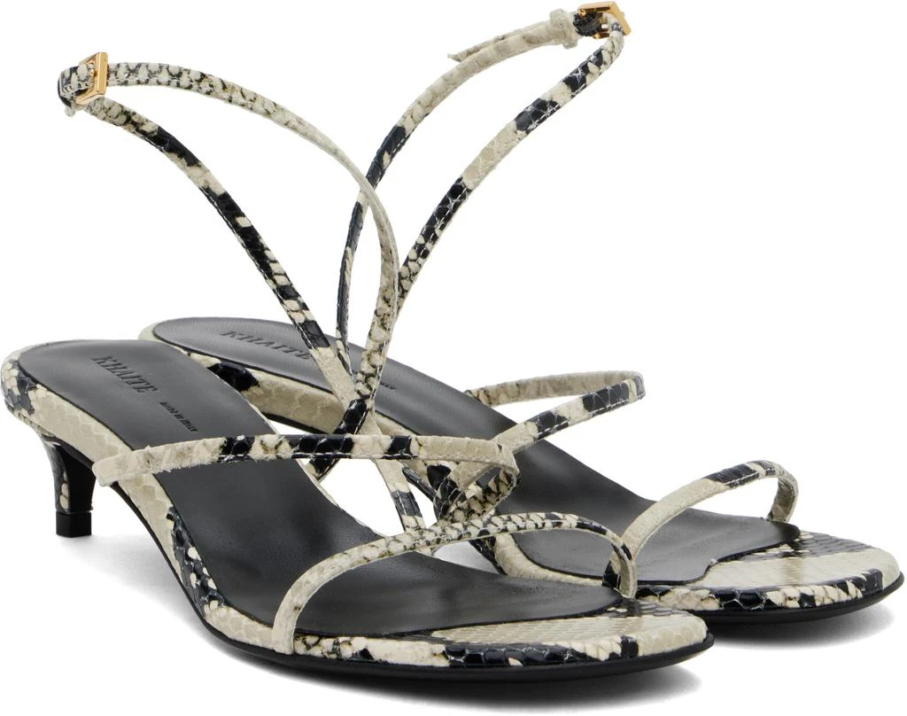 Khaite Beige Loop Kitten Heeled Sandals 4