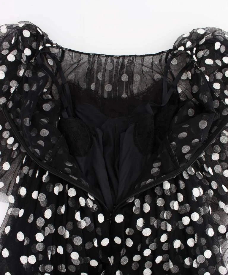 Dolce & Gabbana Dolce & Gabbana  Black White Polka Dotted Ruffled Dress 6