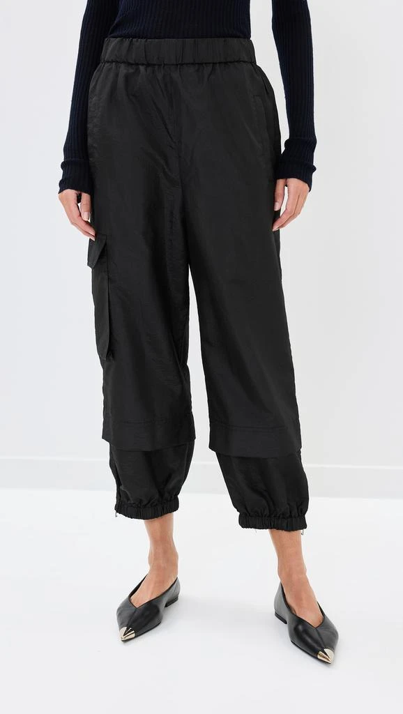 Tibi Crispy Nylon Pull On Joggers 1