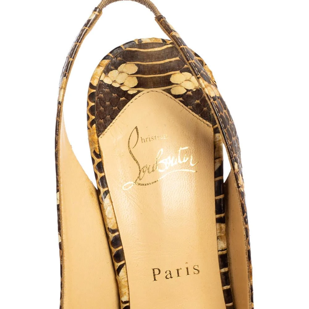 Christian Louboutin Christian Louboutin Brown Snakeskin Bianca Slingback Platform Pumps Size 40 7