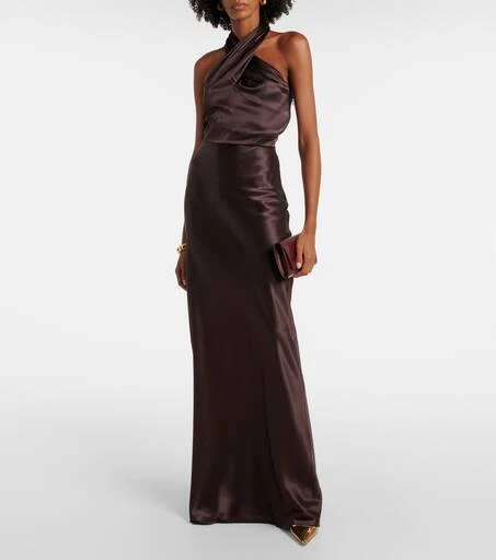 VERONICA BEARD Alberta silk-blend satin maxi dress 2