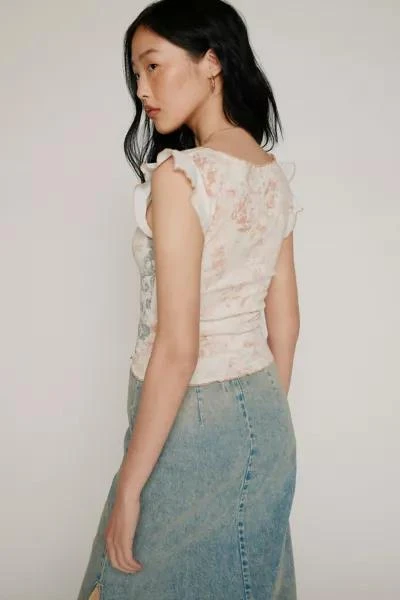 Kimchi Blue Kimchi Blue Rae Flutter Sleeve Tee 5