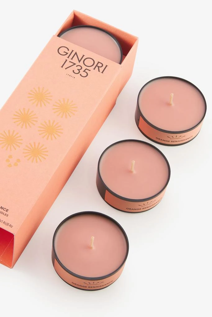 GINORI 1735 orange renaissance scented tea light candles refill 2