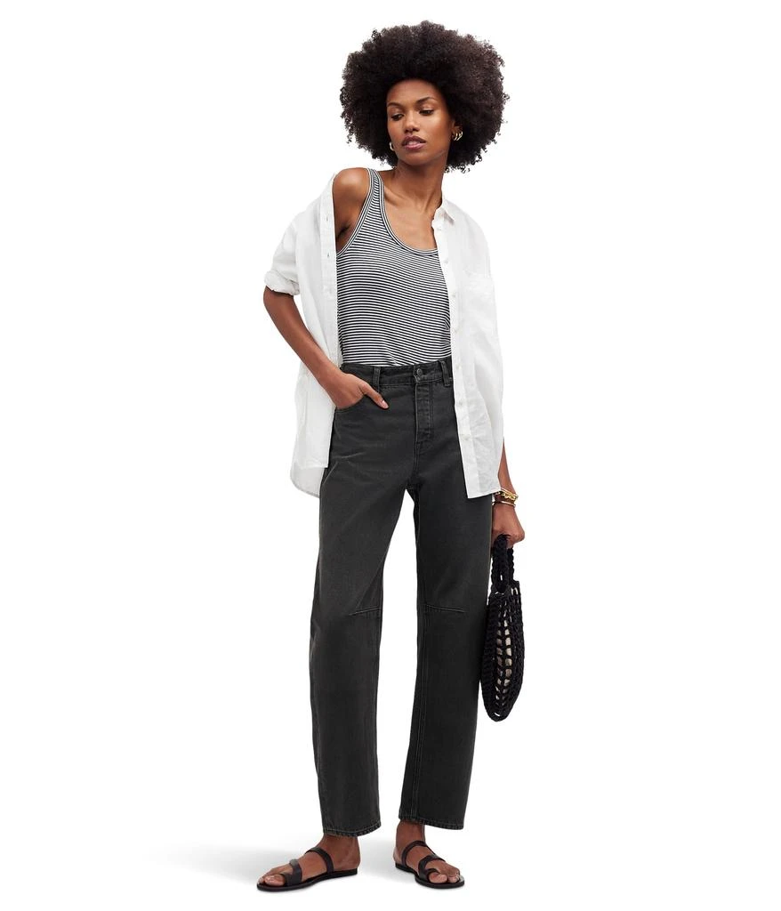 Madewell The Darted Barrel-Leg Jean in Olenda Wash 5