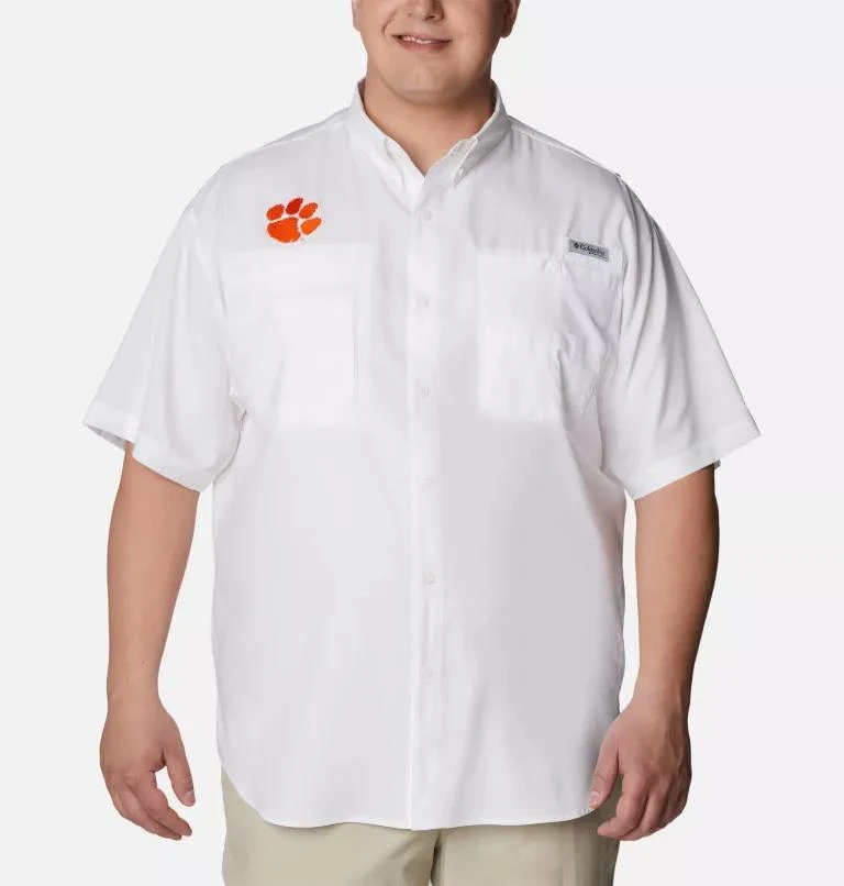 Columbia Columbia Men's Collegiate PFG Tamiami  Short Sleeve Shirt - Big - Clemson- 1