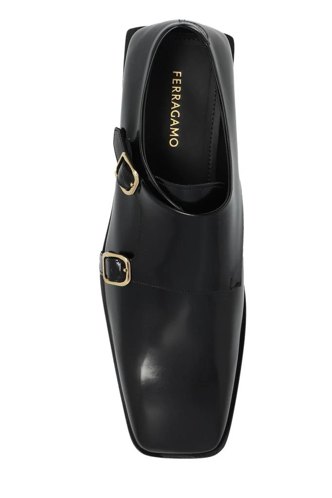 Salvatore Ferragamo Ferragamo Square-Toe Double Buckled Loafers 4