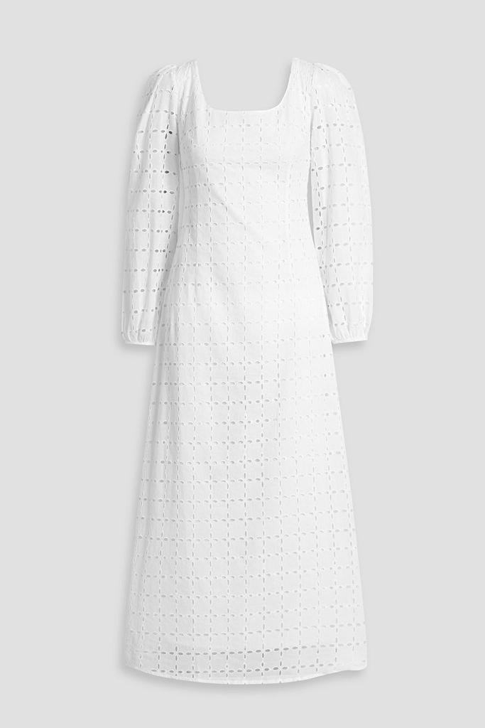 HVN Jules broderie anglaise cotton maxi dress