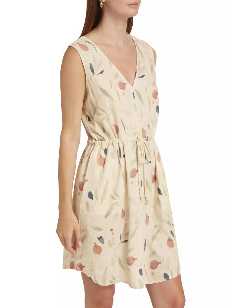 Splendid Botanical Linen-Blend Drawstring Minidress 4