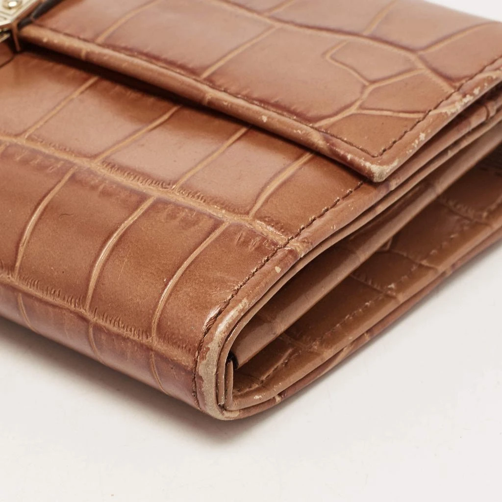 Aspinal of London Aspinal Of London Brown Croc Embossed Leather Mayfair Continental Wallet 9