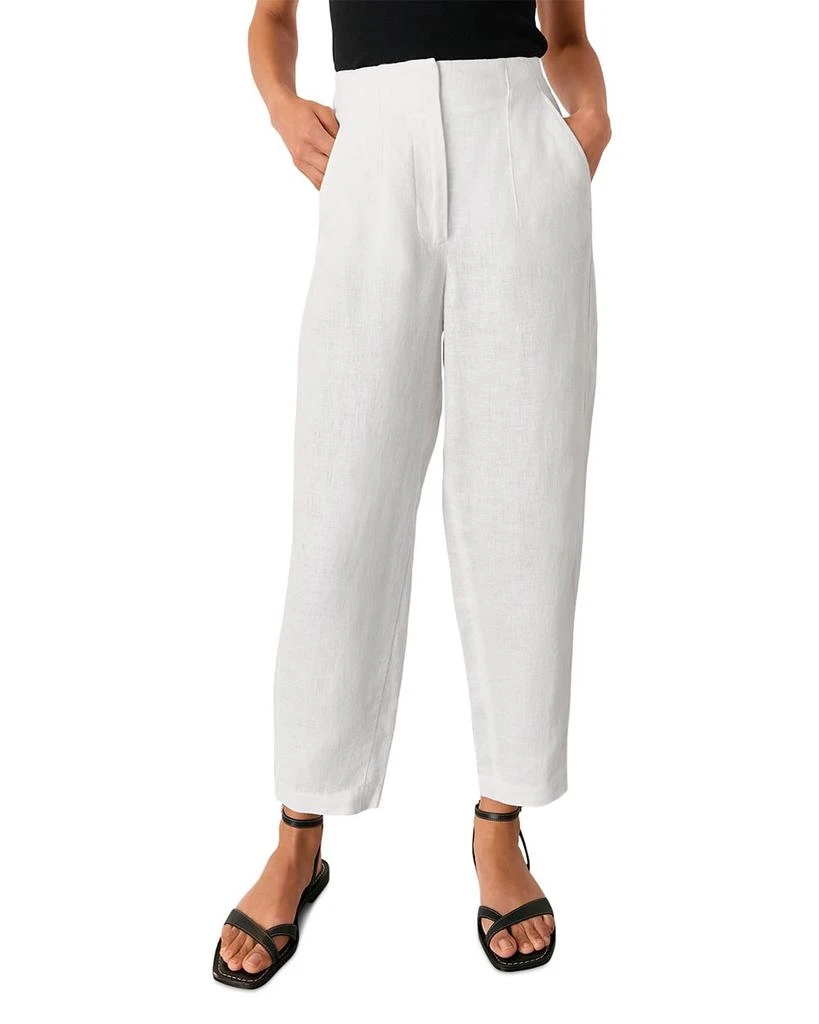 Whistles Linen Barrel Leg Trousers 1