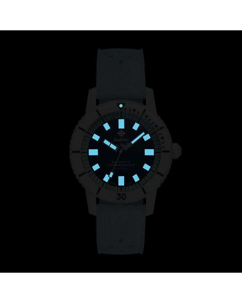 ZODIAC Ceramic Compression Diver Automatic Rubber Strap Watch, 41mm 7