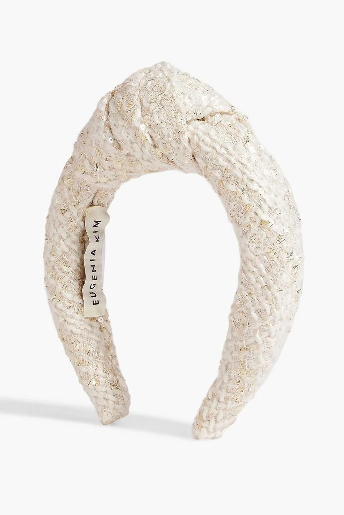 Eugenia Kim Knotted embellished tweed and tinsel headband 2