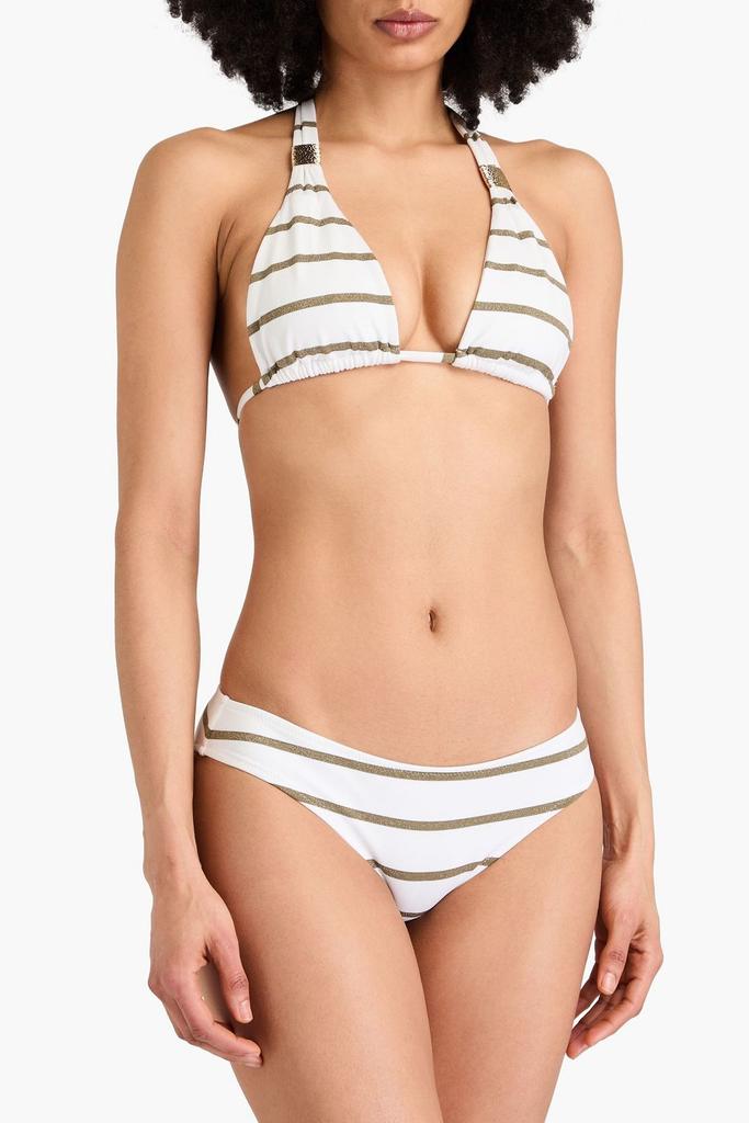 Heidi Klein St Tropez metallic striped halterneck bikini top
