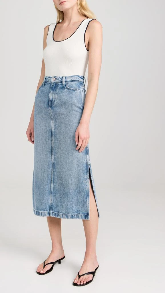 7 For All Mankind Midi Denim Skirt 4