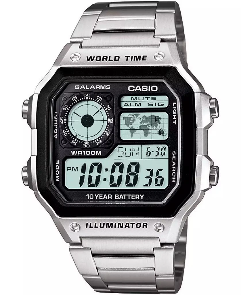 Casio Unisex Digital Stainless Steel Bracelet Watch 39.5mm 1