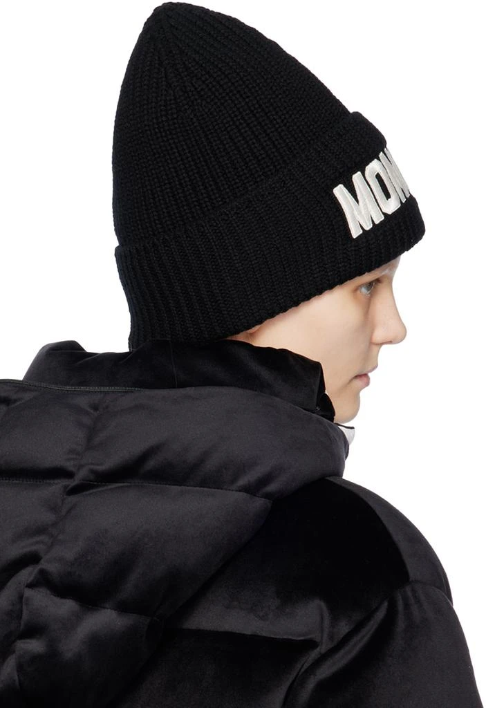 Moncler Black Embroidered Beanie 3