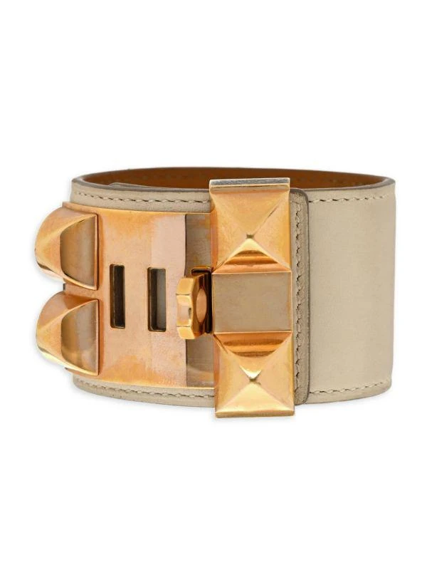 HERMÈS Rose Goldtone, Enamel & Swift Leather & Bracelet 2