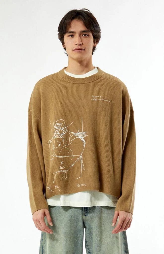The Met x PacSun Man at a Café Table Paris Cropped Sweater 1