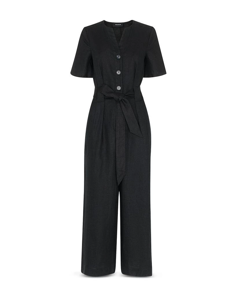 Whistles Fiona Linen Button Front Jumpsuit 2
