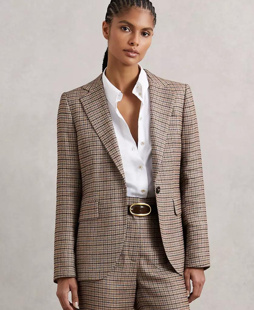 REISS Women's River Check Single-Breasted Blazer