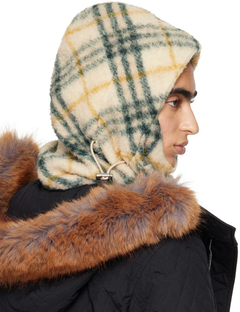 Burberry Beige & Green Check Fleece Balaclava 3